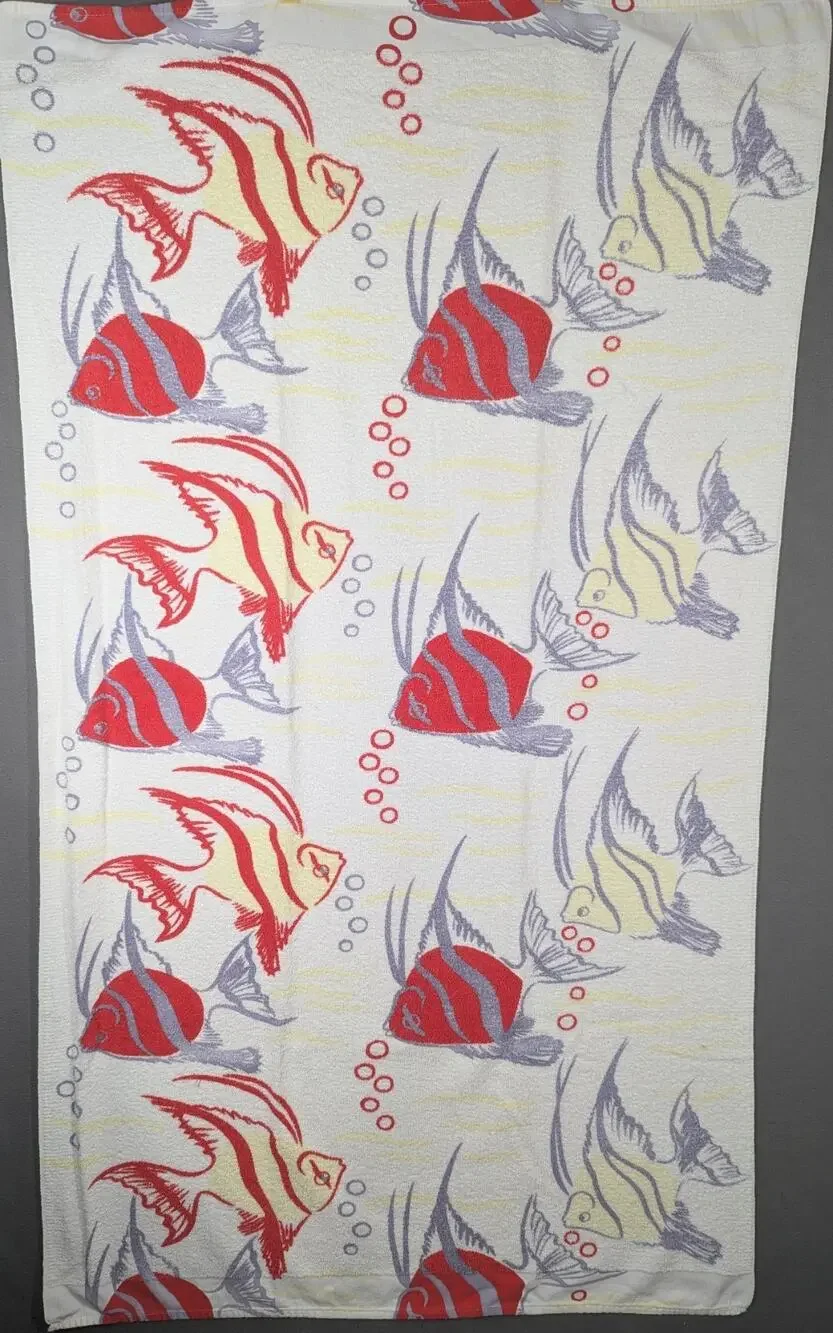 Vintage Cannon Colorful Fish Beach Towel